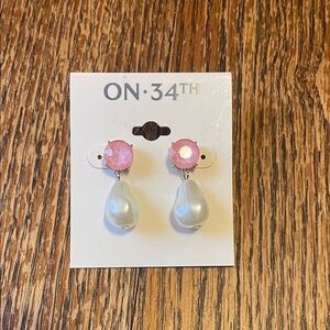 ON 34th Pink and Silver Earrings